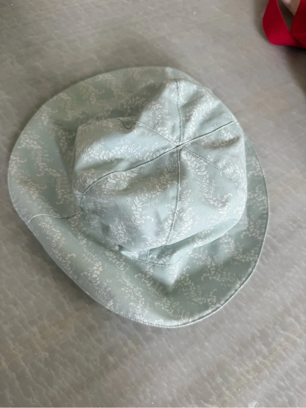 Kids Mint Floral Sun Bucket Hat